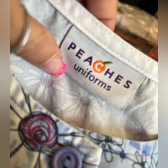 Light Blue Floral Lab Coat - Picture 5 of 6